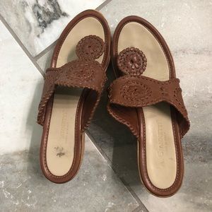 A. Giannetti Leather Wedge Sandal